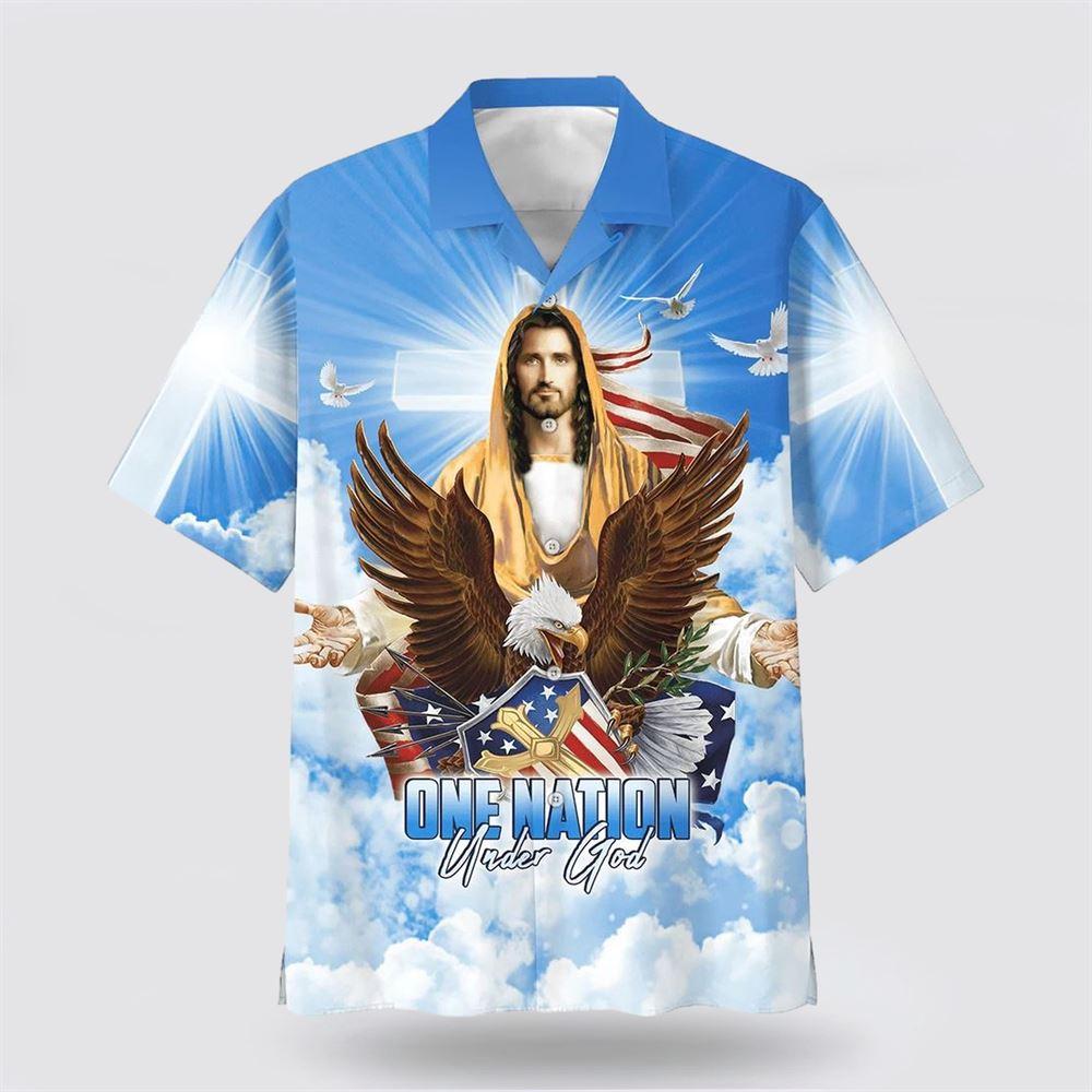 Eagle One Nation Under God Hawaiian Shirt - Gifts For Christians