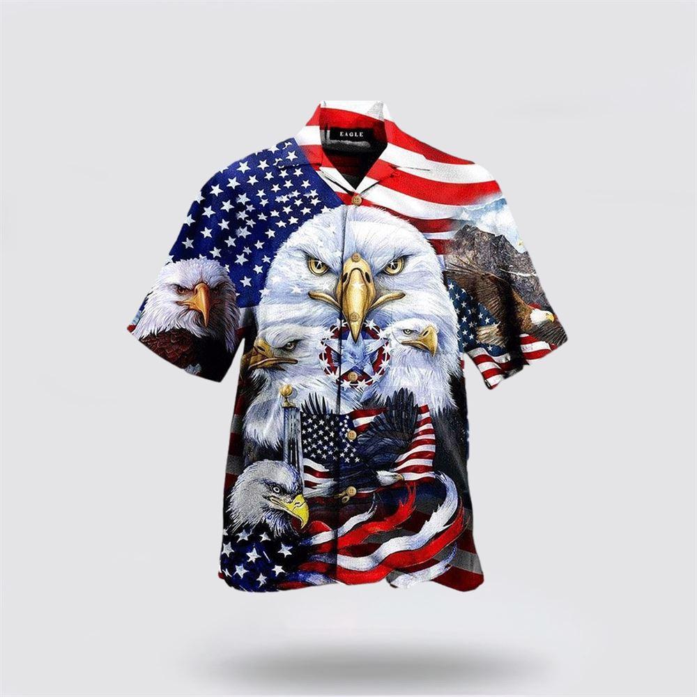 Eagles Patriotism American Sky Hawaiian Shirt - Gifts For Christians
