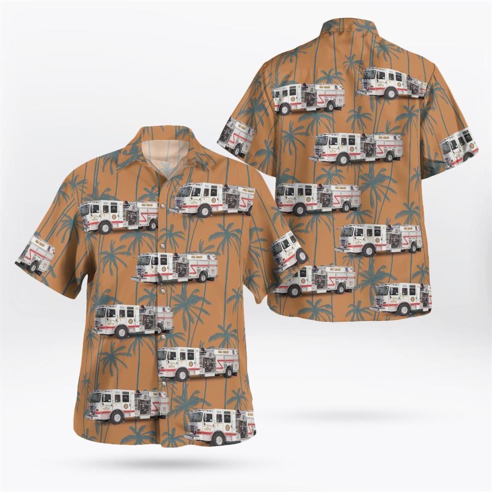 East Brunswick, NJ, East Brunswick Fire District No.2 Hawaiian Shirt - Gifts For Firefighters In NJ