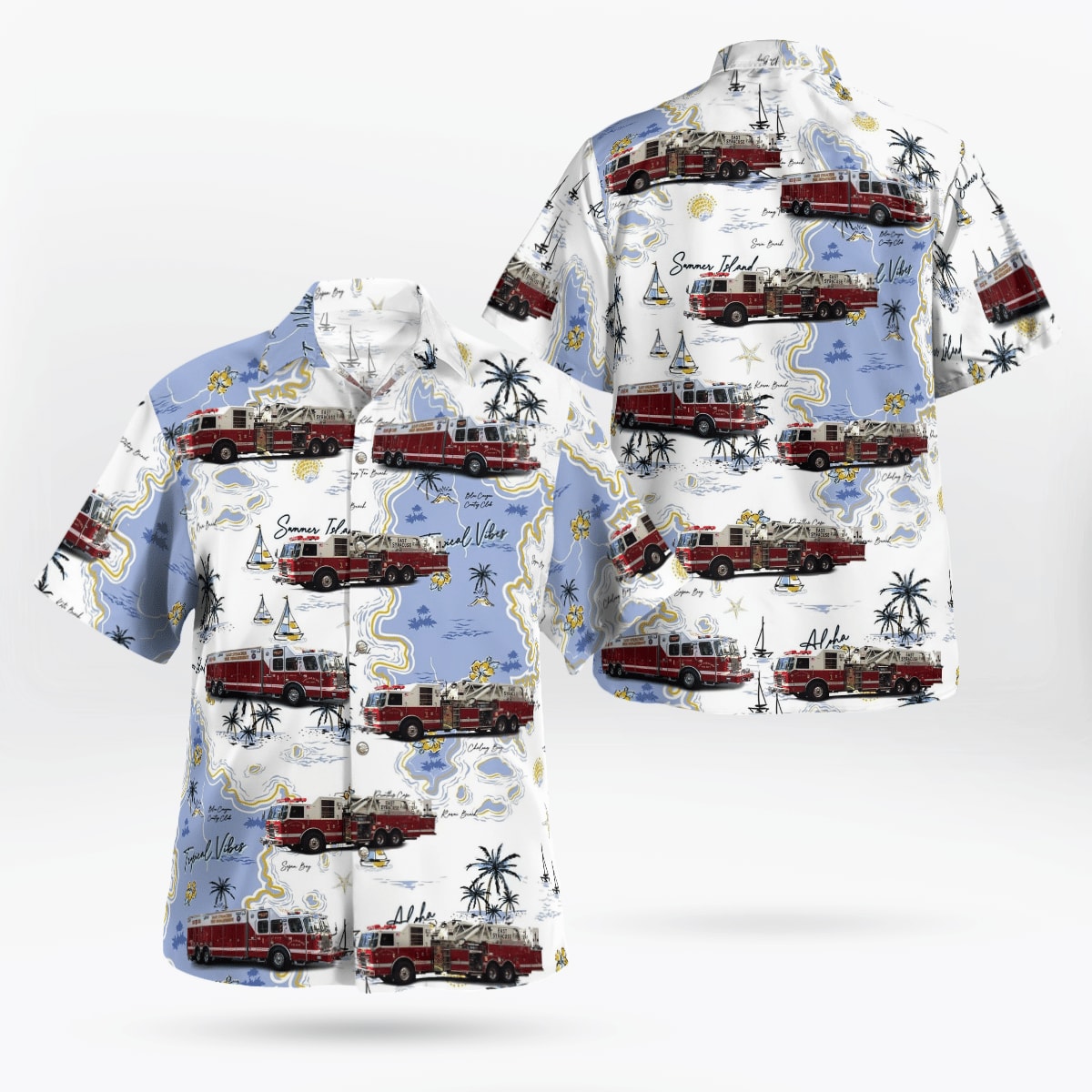 East Syracuse Fire Department, East Syracuse, NY Hawaiian Shirt - Gifts For Firefighters In NY