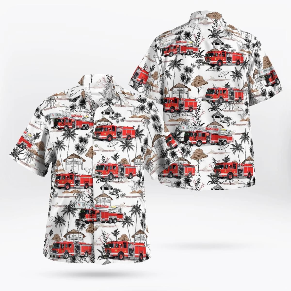 East Windsor, NJ, East Windsor Vol. Fire Co. #1 Hawaiian Shirt - Gifts For Firefighters In NJ