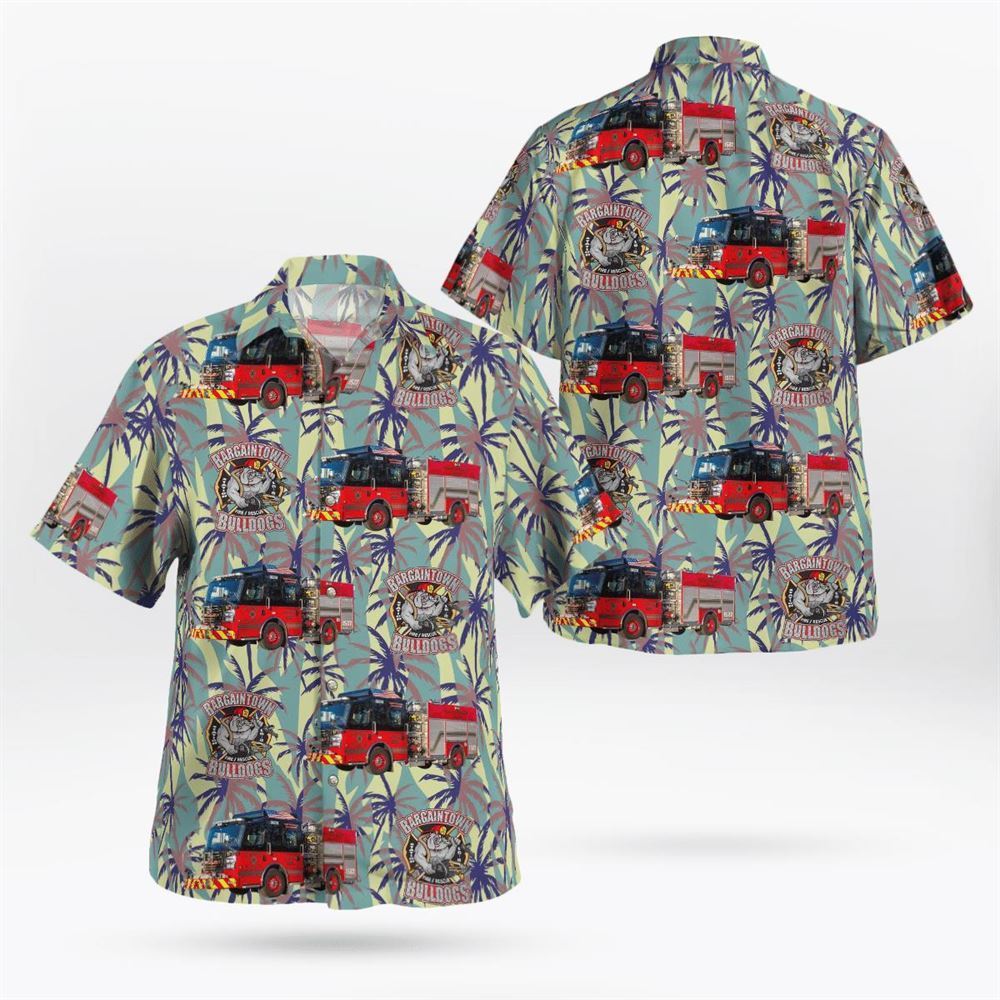 Egg Harbor Township, New Jersey, Bargaintown Volunteer Fire Company Rescue 1527 Hawaiian Shirt - Gifts For Firefighters In Egg Harbor Township, NJ