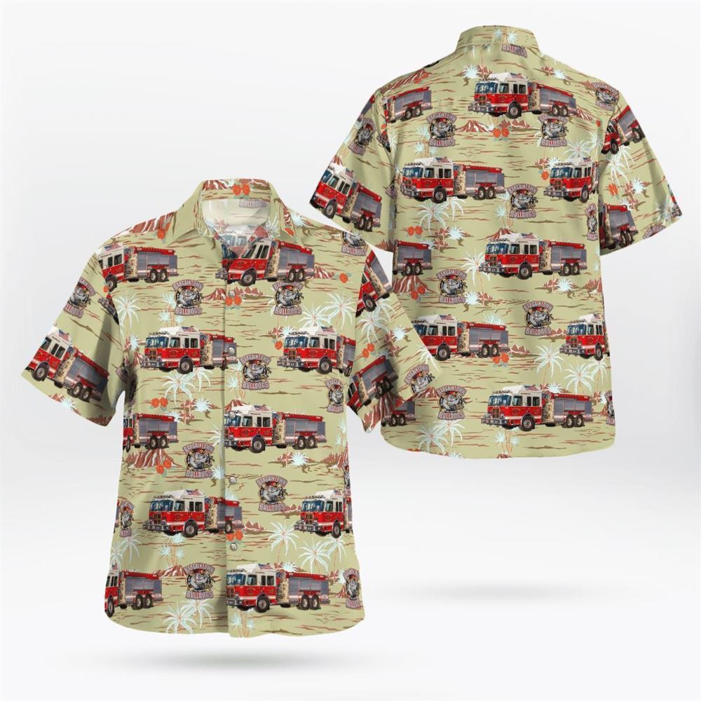 Egg Harbor Township, New Jersey, Bargaintown Volunteer Fire Company Tanker 1528 Hawaiian Shirt - Gifts For Firefighters In Egg Harbor Township, NJ