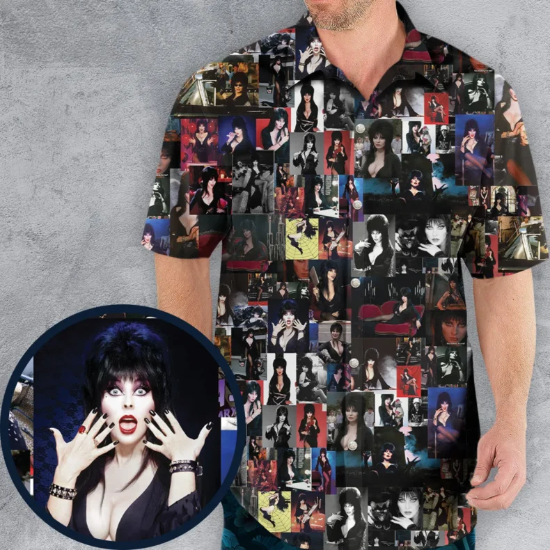 Elvira Mistress of The Dark Collage Hawaiian Shirt