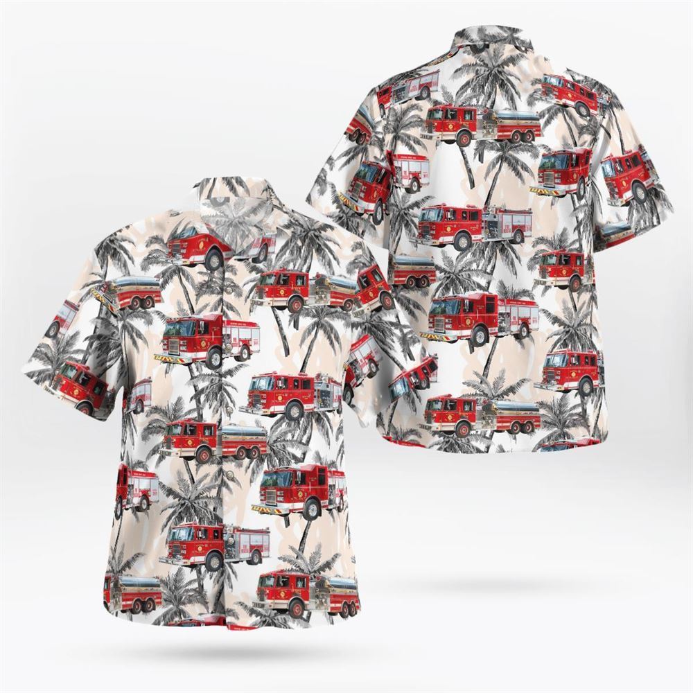Elwood, New Jersey, Mullica Township Fire Department No 16 Elwood Volunteer Fire Company No. 1 Hawaiian Shirt - Gifts For Firefighters In Elwood, NJ