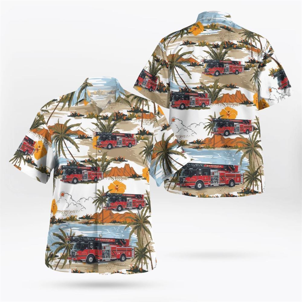 Espanola, New Mexico, Espanola Fire Department Hawaiian Shirt - Gifts For Firefighters In Espanola, NM