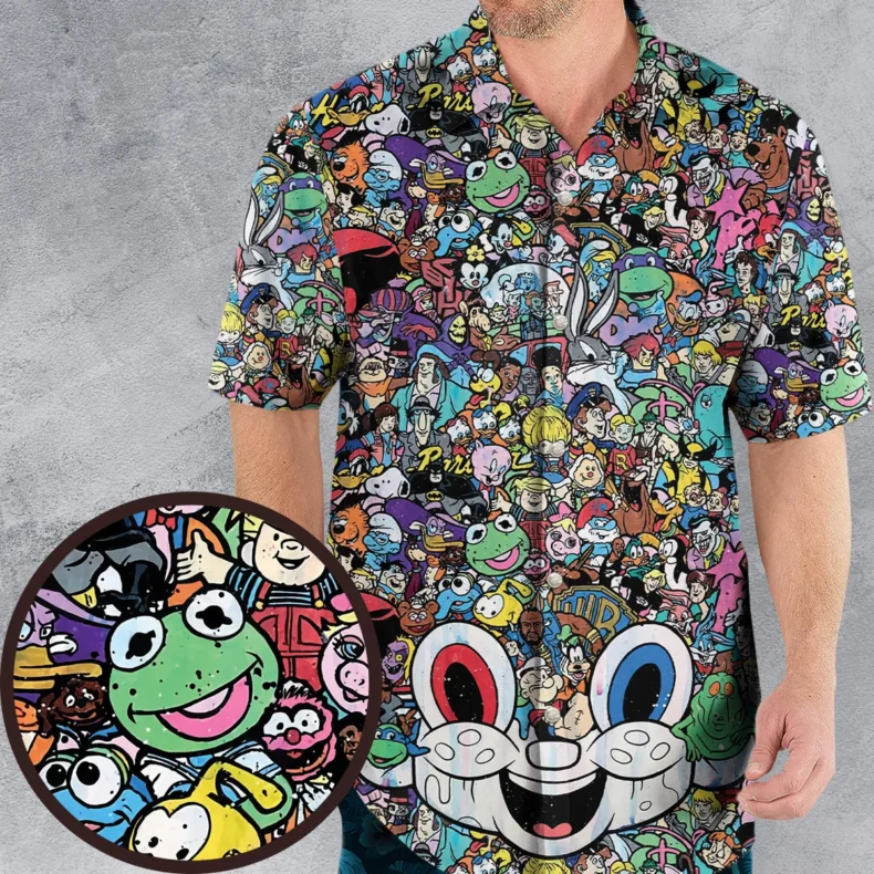 Every Saturday Morning Cartoon Characters Hawaiian Shirt