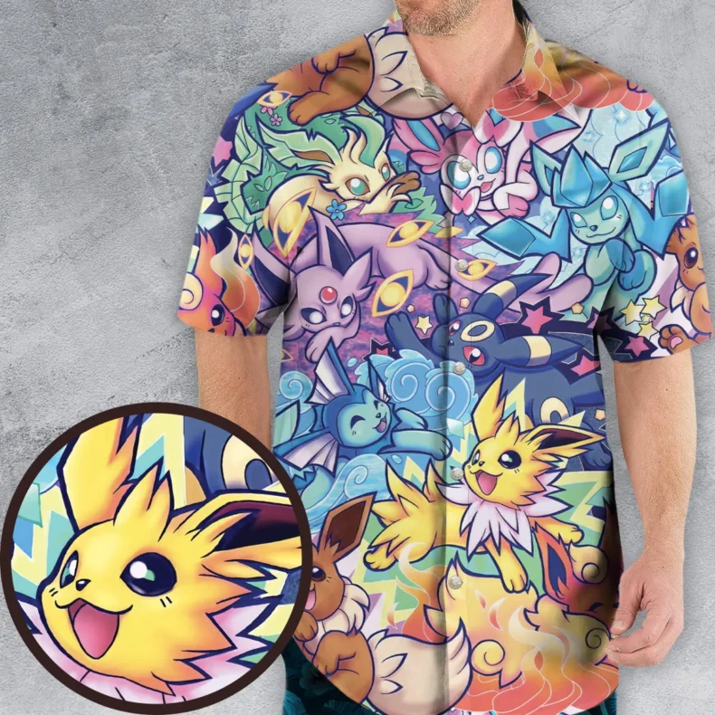 Evolutionary line of Eevee Pokemon Hawaiian Shirt