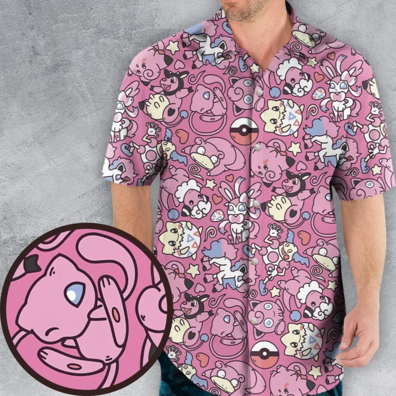 Fairy Pokemon Pattern Hawaiian Shirt
