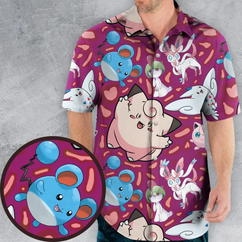 Fairy Type Pokemon Hawaiian Shirt
