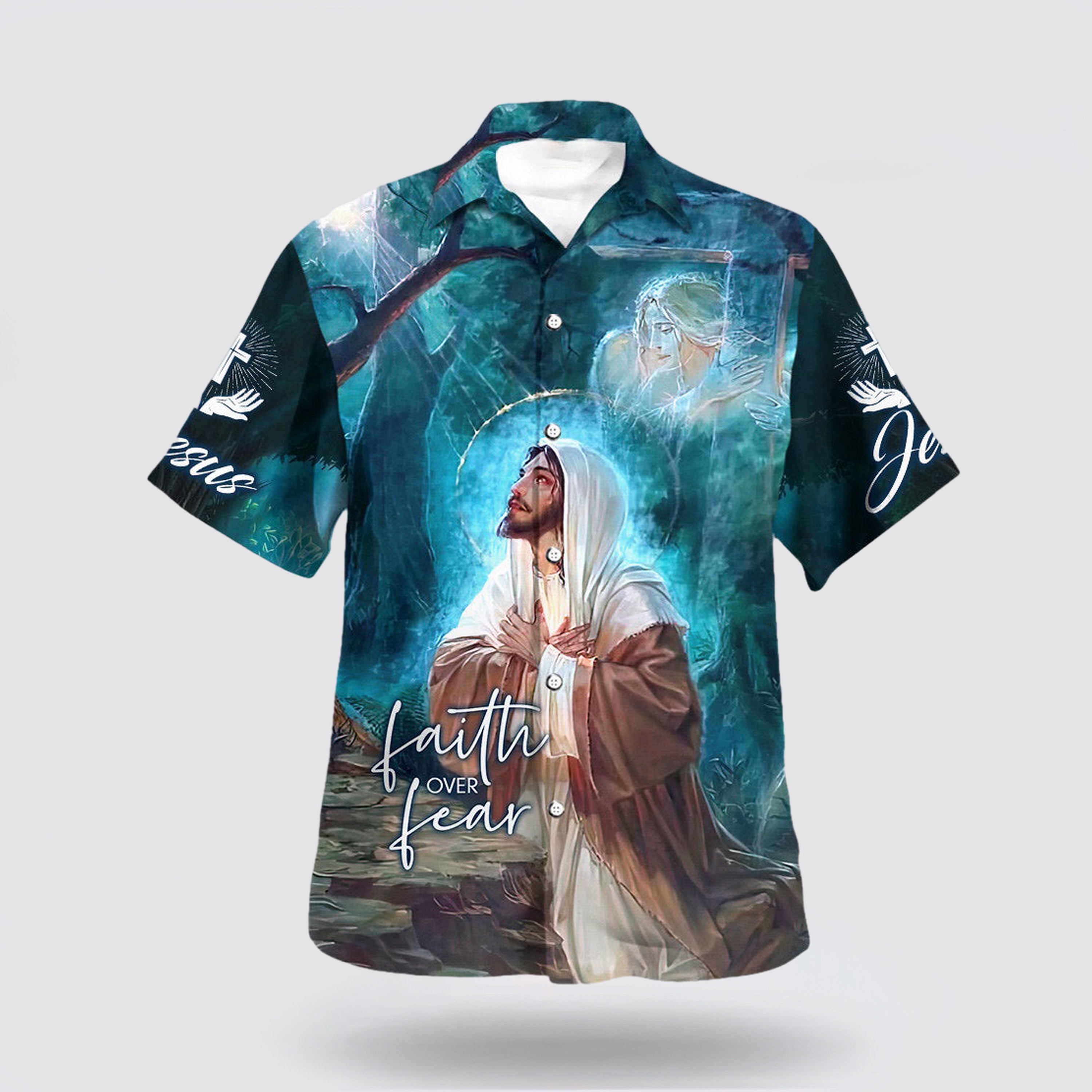 Faith Over Fear Jesus Pray Hawaiian Shirts For Men And Women - Gifts For People Who Love Jesus