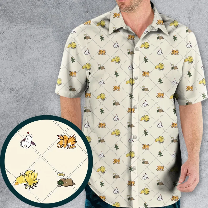 Final Fantasy Sleeping Creatures Pattern Hawaiian Shirt