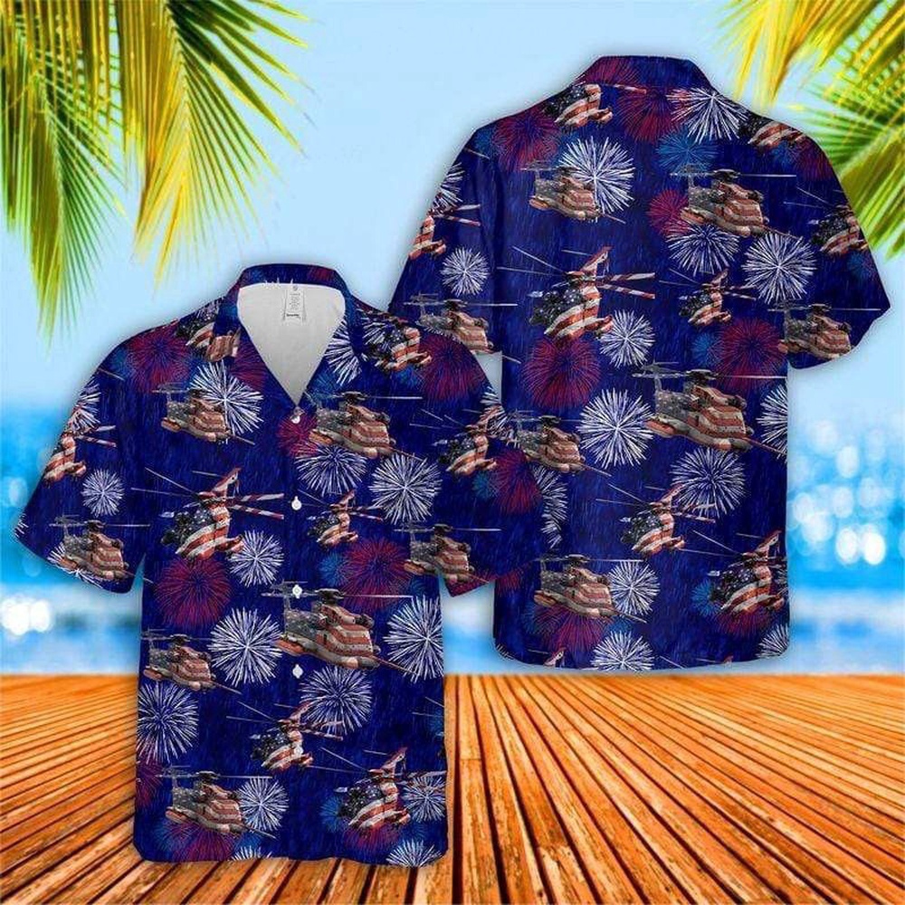 Fireworks Of 4Th July American Flag Hawaiian Shirt, 4th Of July Hawaiian Shirt, 4th Of July Shirt