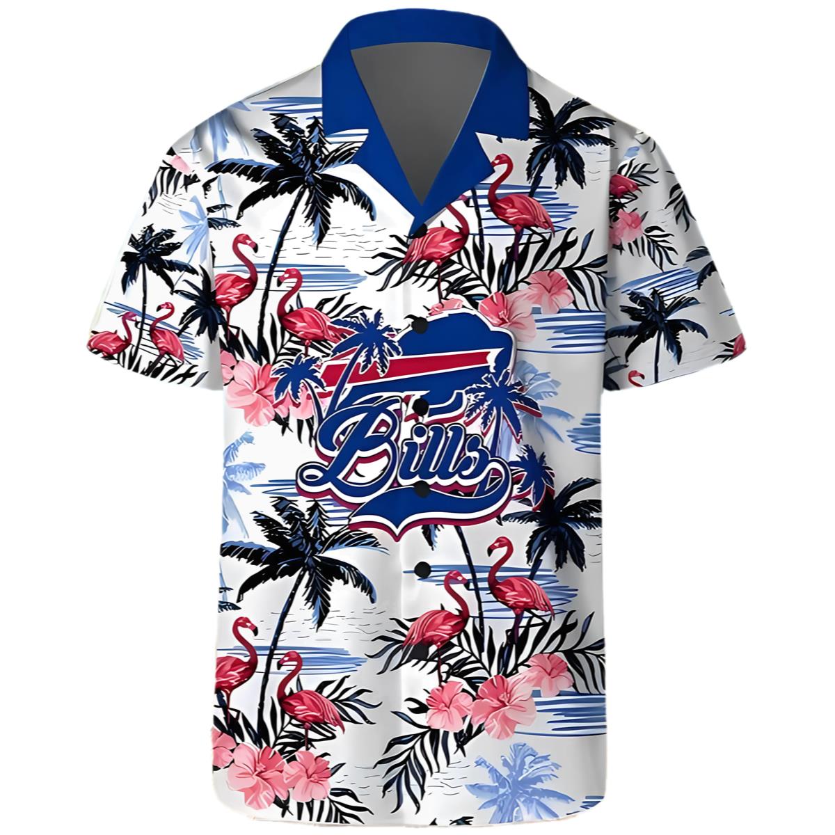 Flamingo Hibiscus Buffalo Bills Hawaiian Shirt