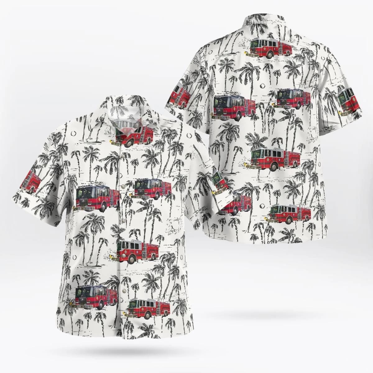 Floral Park, New York, Bellerose Terrace Fire Department Hawaiian Shirt - Gifts For Firefighters In Floral Park, NY