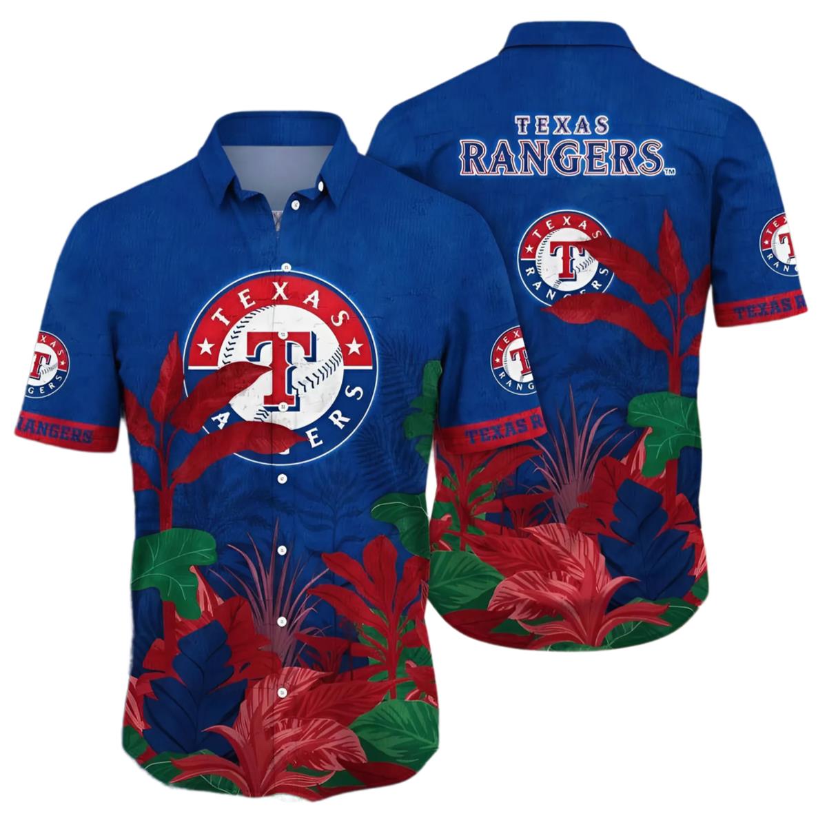 Flower Tropical Texas Rangers Hawaiian T Shirt