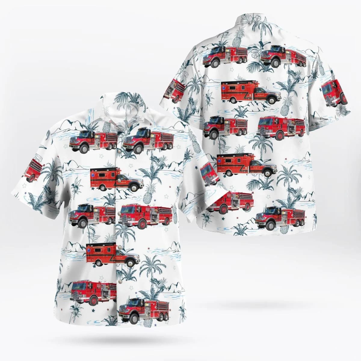 Francestown, New Hampshire, Francestown NH Fire and Rescue Hawaiian Shirt - Gifts For Firefighters In Francestown, NH