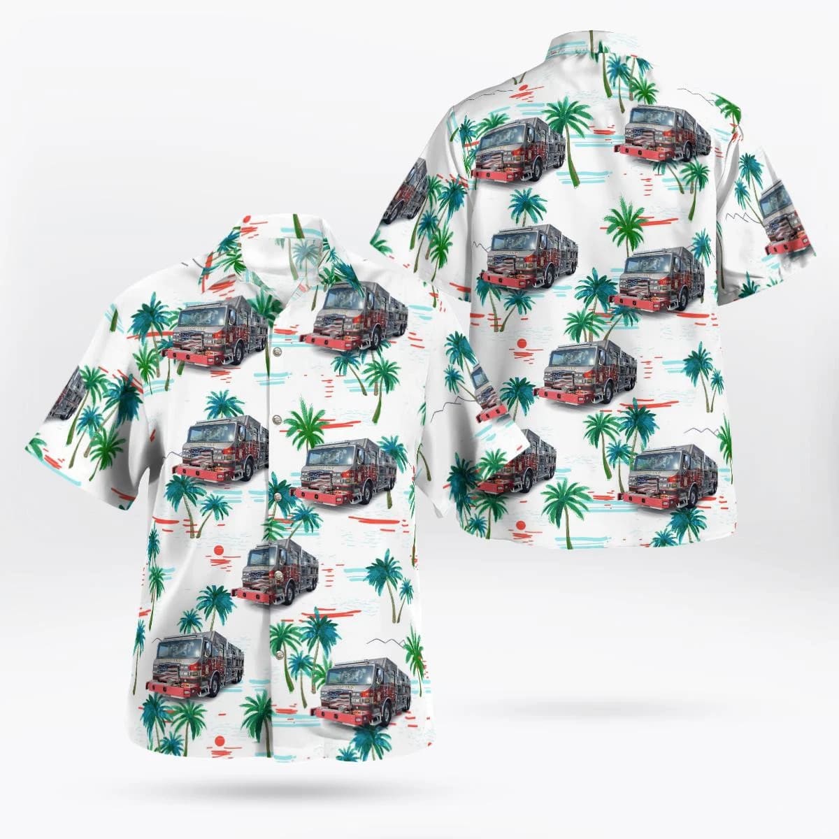 Freehold Township Ind. Fire Company, Freehold, New Jersey Hawaiian Shirt - Gifts For Firefighters In Freehold Township, NJ