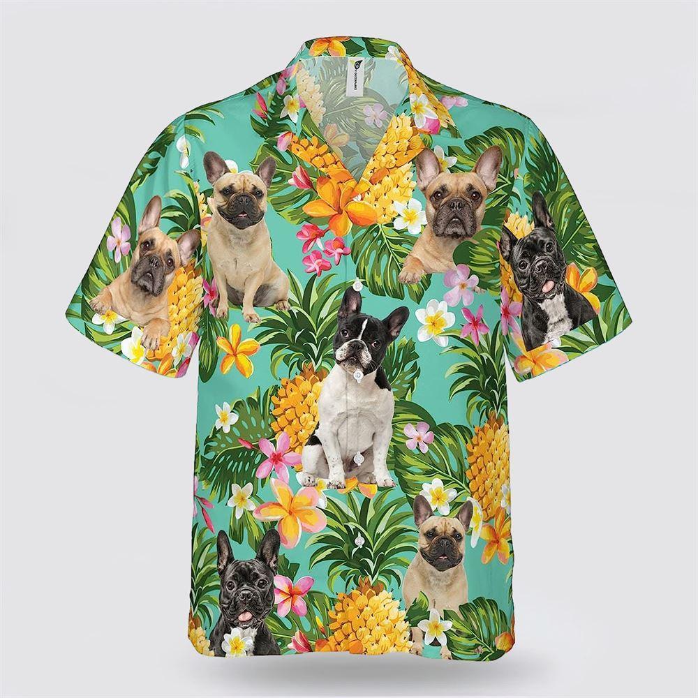 Frenchie Dog On The Flower BananaTropic Background Hawaiian Shirt - Pet Lover Hawaiian Shirts