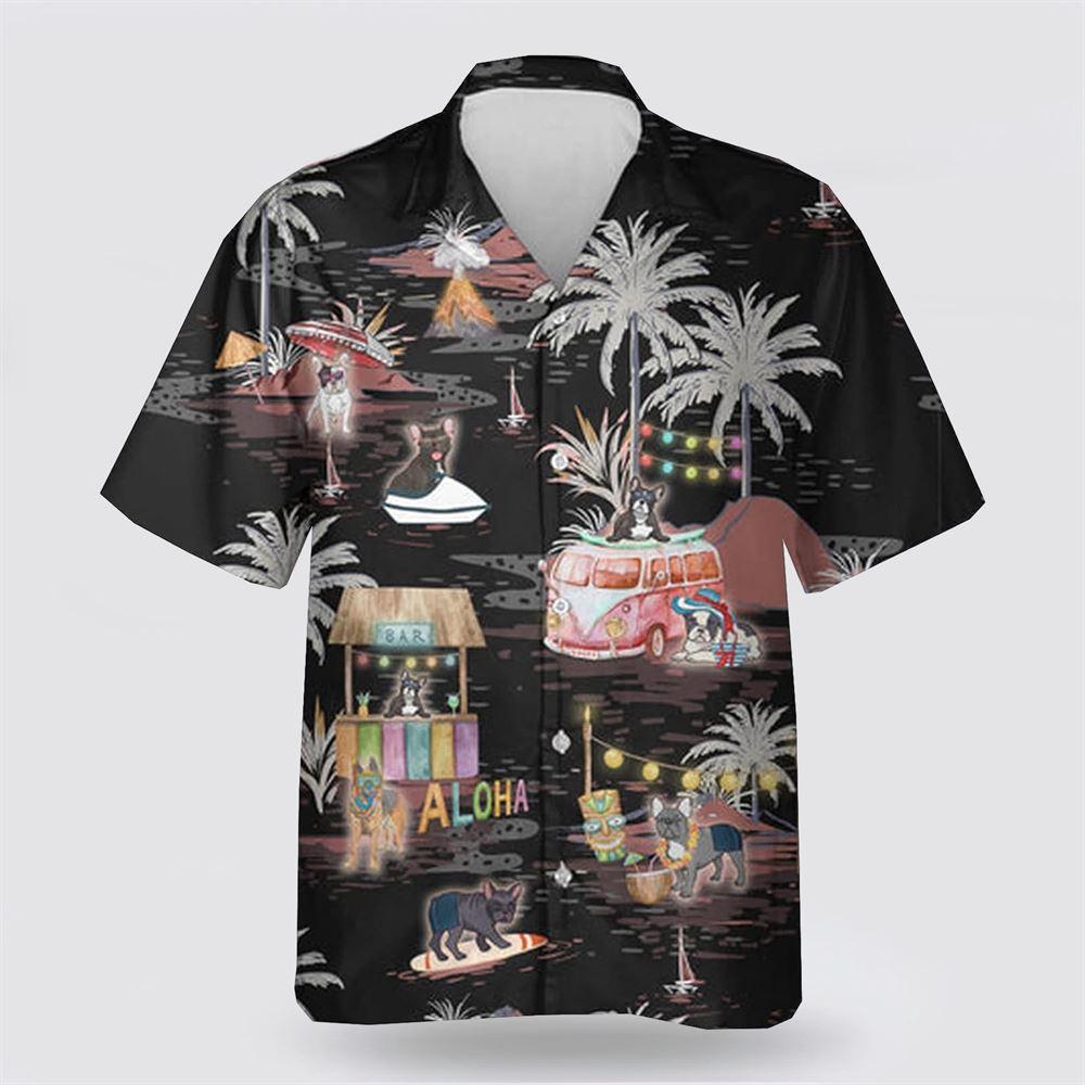 Frenchie On The Beach Pattern Hawaiian Shirt - Gift For Pet Lover