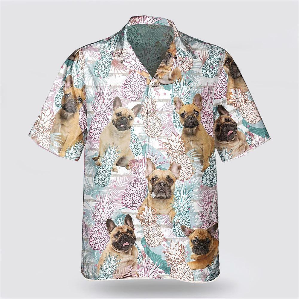 Frenchie Pineapple Pattern Hawaiian Shirt - Gift For Dog Lover