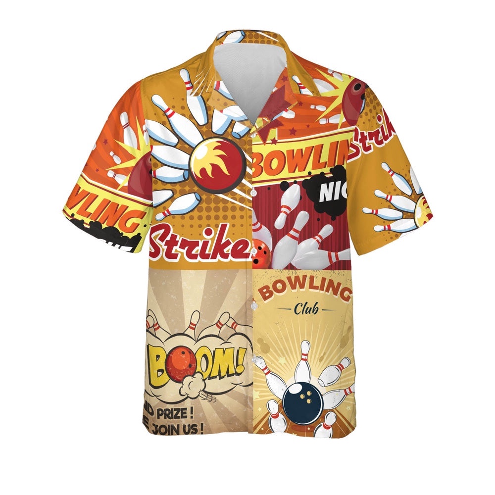 Funny Bowling Hawaiian Shirts, Button Down Bowling Shirts, Bowling Shirts, Custom Team Bowling Hawaiian Shirt