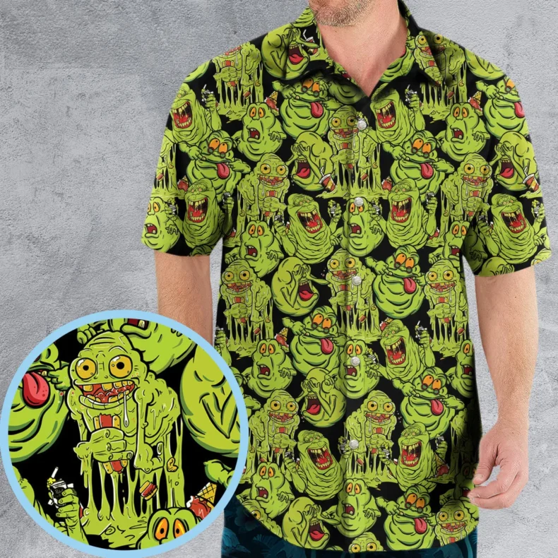 Funny Slimer Ghostbusters Hawaiian Shirt