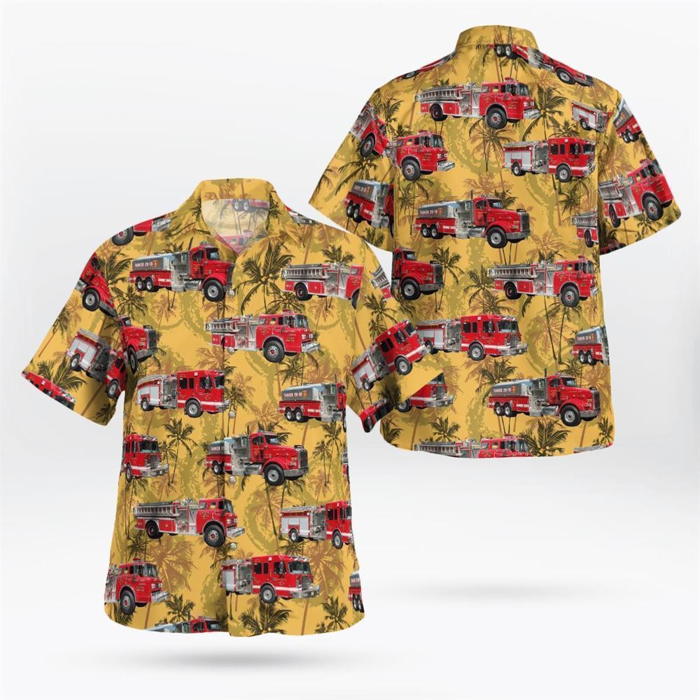 Galloway, New Jersey, Galloway Township Fire Department Oceanville Volunteer Fire Company No.1 Hawaiian Shirt - Gifts For Firefighters In Galloway, NJ