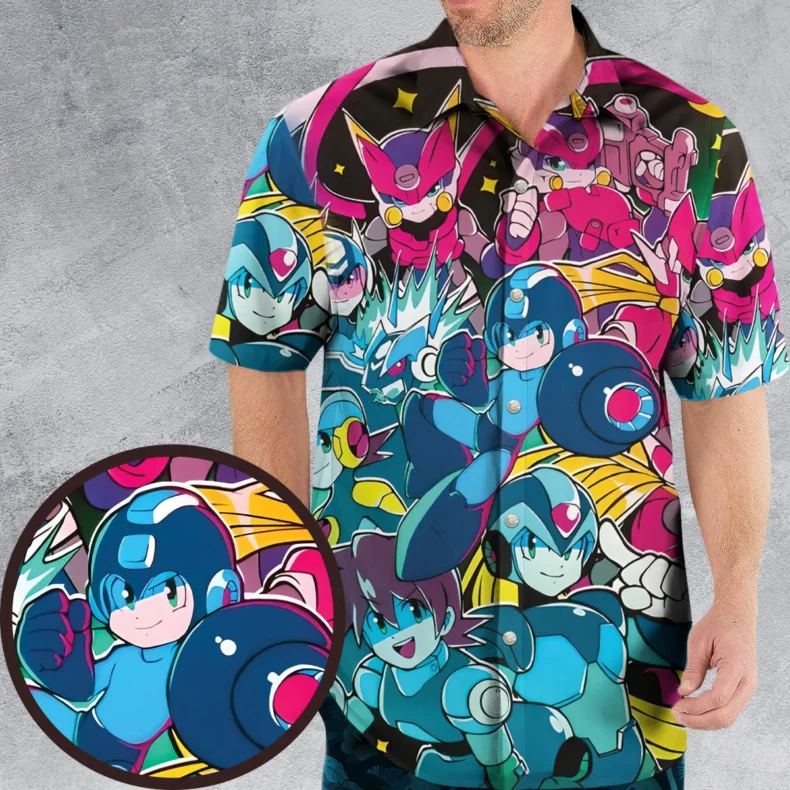 Gamer Gear Mega Man Hawaiian Shirt
