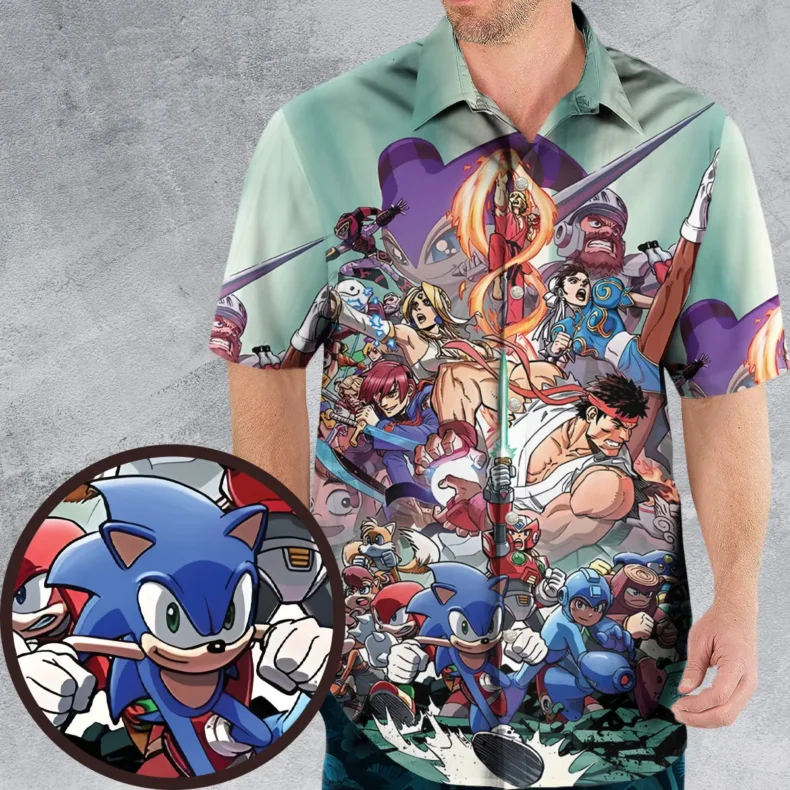 Gaming Legends Sega vs Capcom Hawaiian Shirt