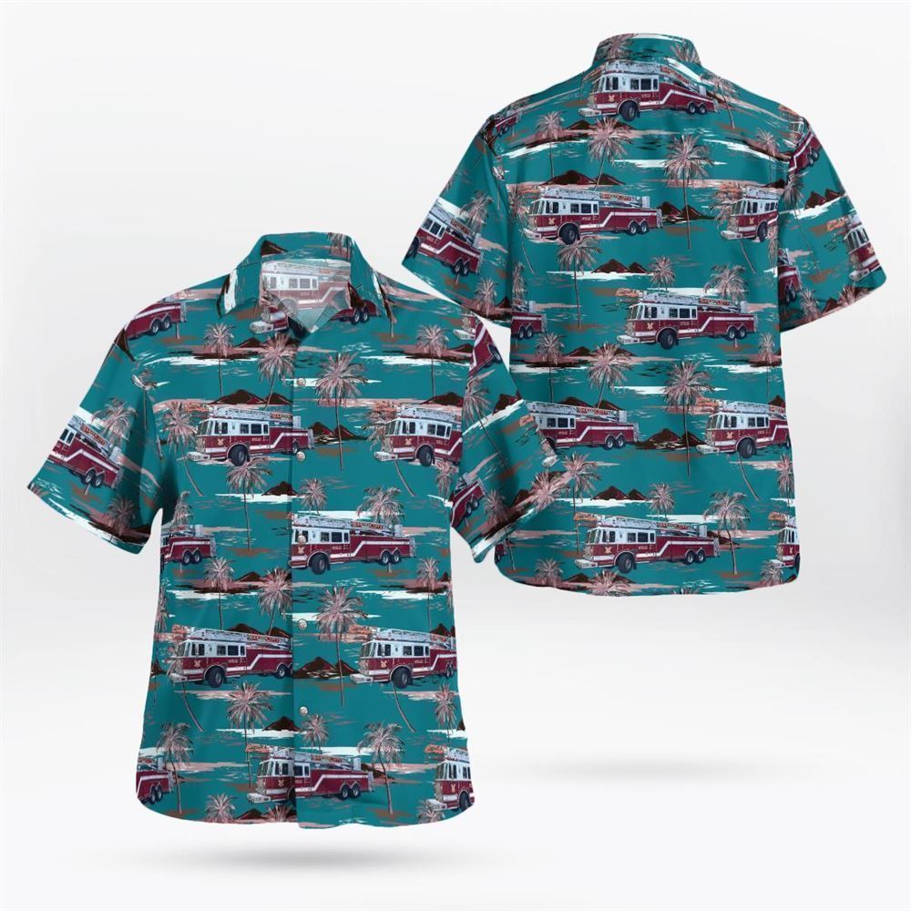 Garden City, New York, Garden City Fire Department Hawaiian Shirt - Gifts For Firefighters In Garden City, NY