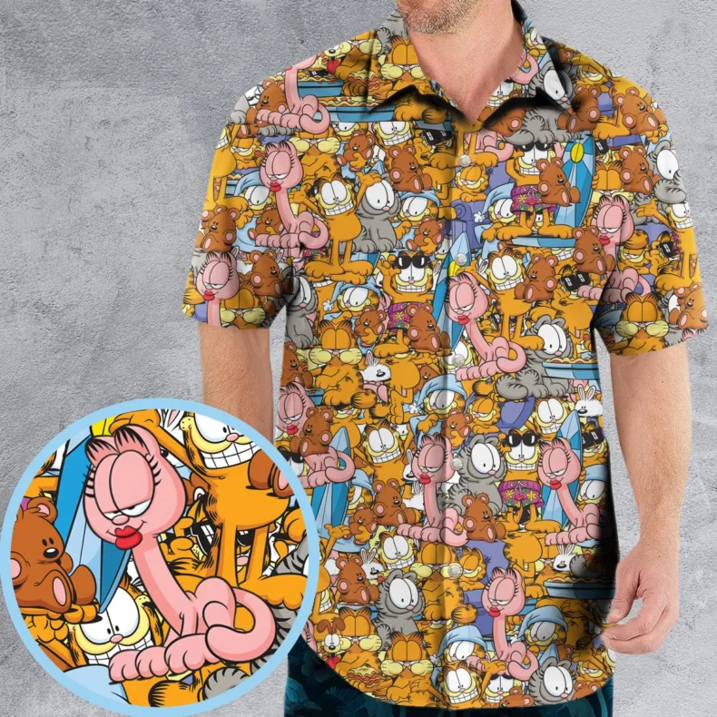 Garfield and Friends Hawaiian Shirt