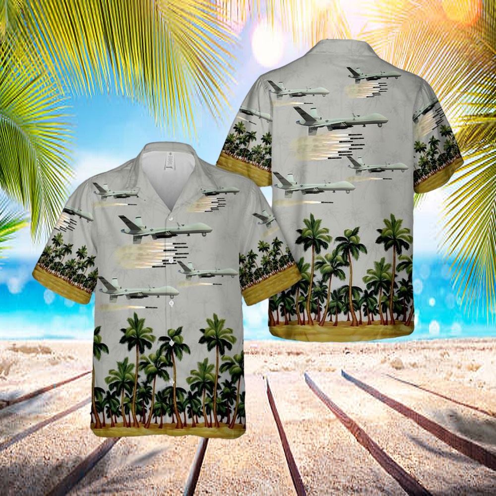 General Atomics 2 Mq-9 Reaper Hawaiian Shirt - Hawaiian Outfit For Men - Gift For Young Adult