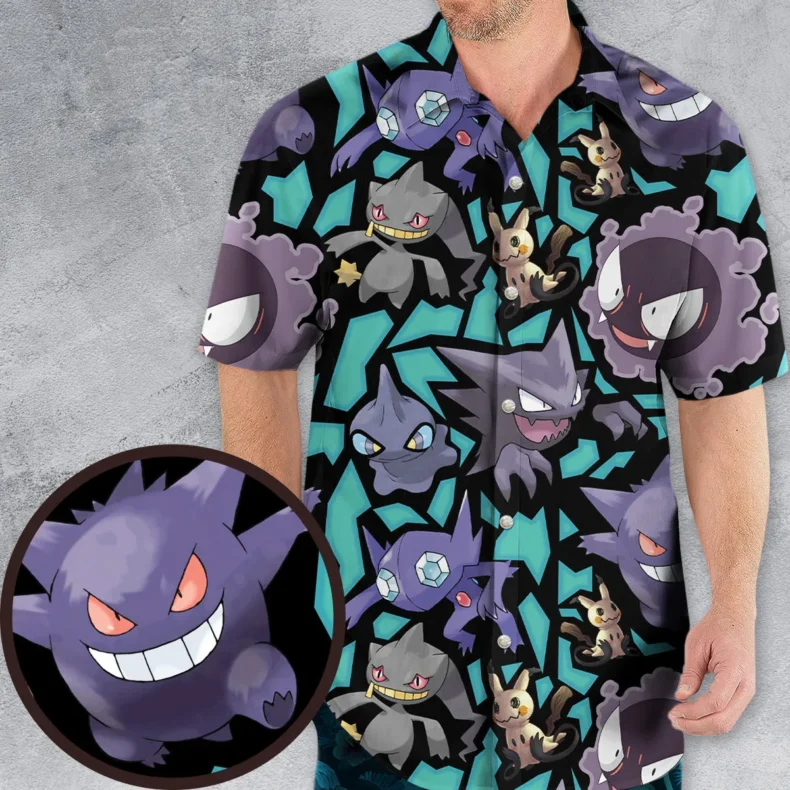 Ghost Type Pokemon Hawaiian Shirt