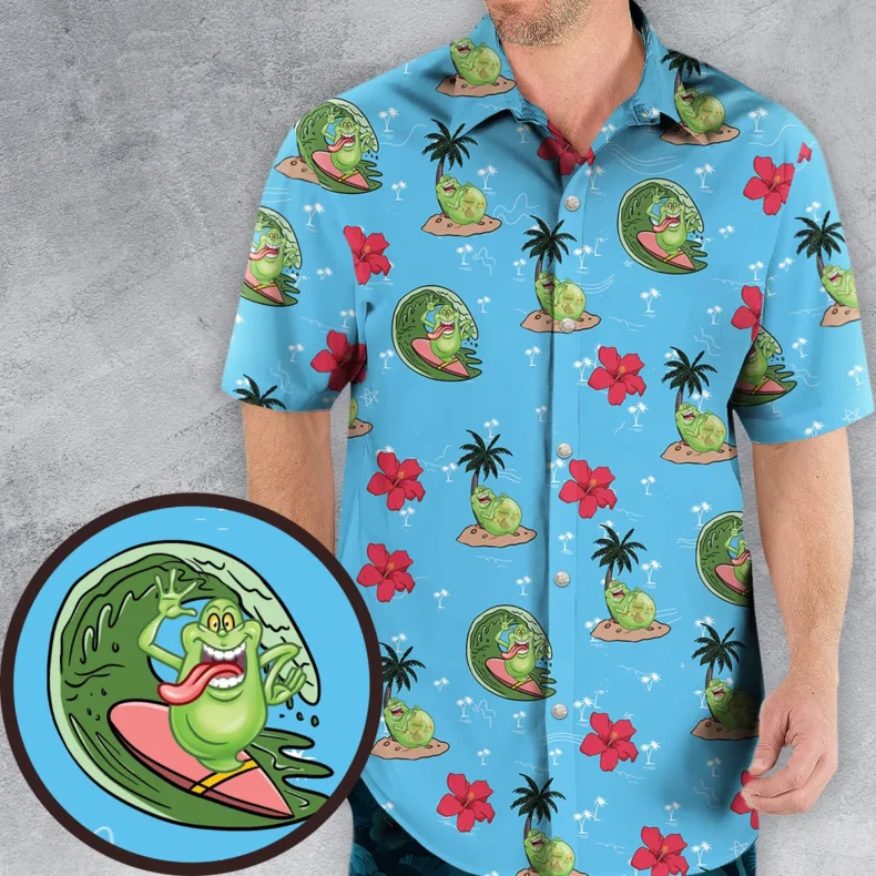 Ghostbusters Slimer Summer Vibes Hawaiian Shirt