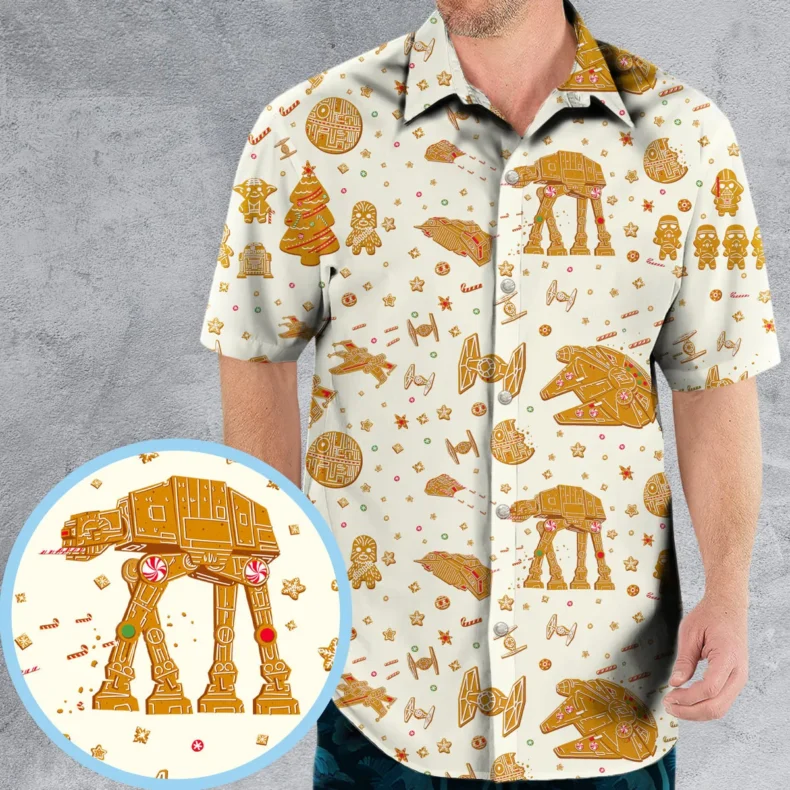 Gingerbread Christmas Star Wars Hawaiian Shirt