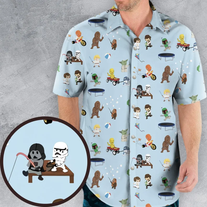 Go Fishing with Star Wars Characters Hawaiian Shirt