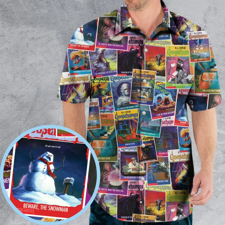 Goosebumps Monster Collage Pattern Hawaiian Shirt
