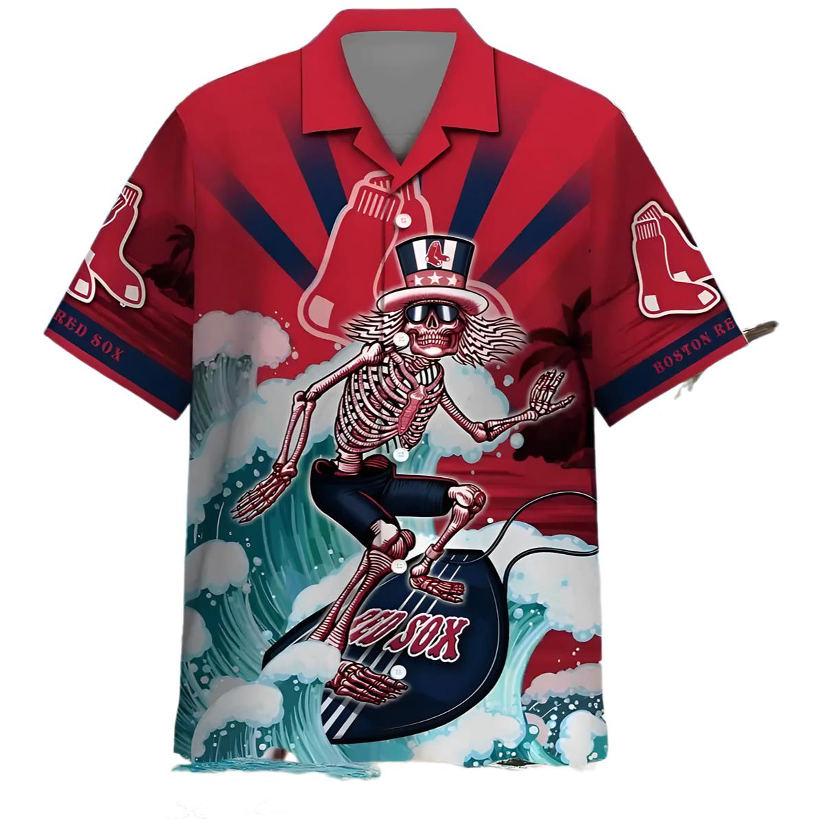 Grateful Dead Boston Red Sox Hawaiian Shirt