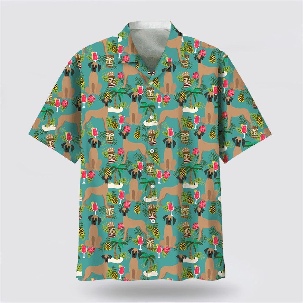 Great Dane Hawaiian Beach Hawaiian Shirt - Dog Lover Hawaiian Shirts