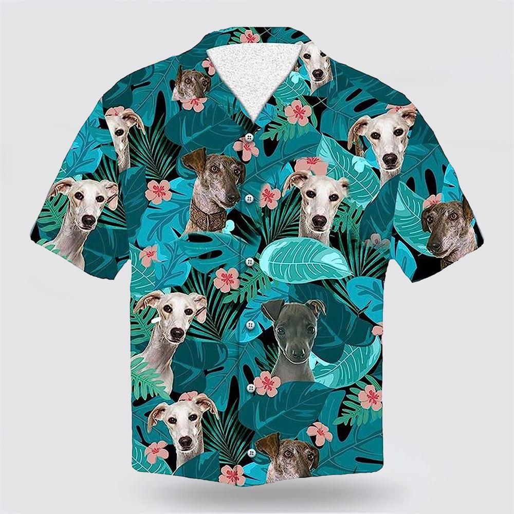 Greyhoun Dog On The Green Tropic Background Hawaiian Shirt - Pet Lover Hawaiian Shirts