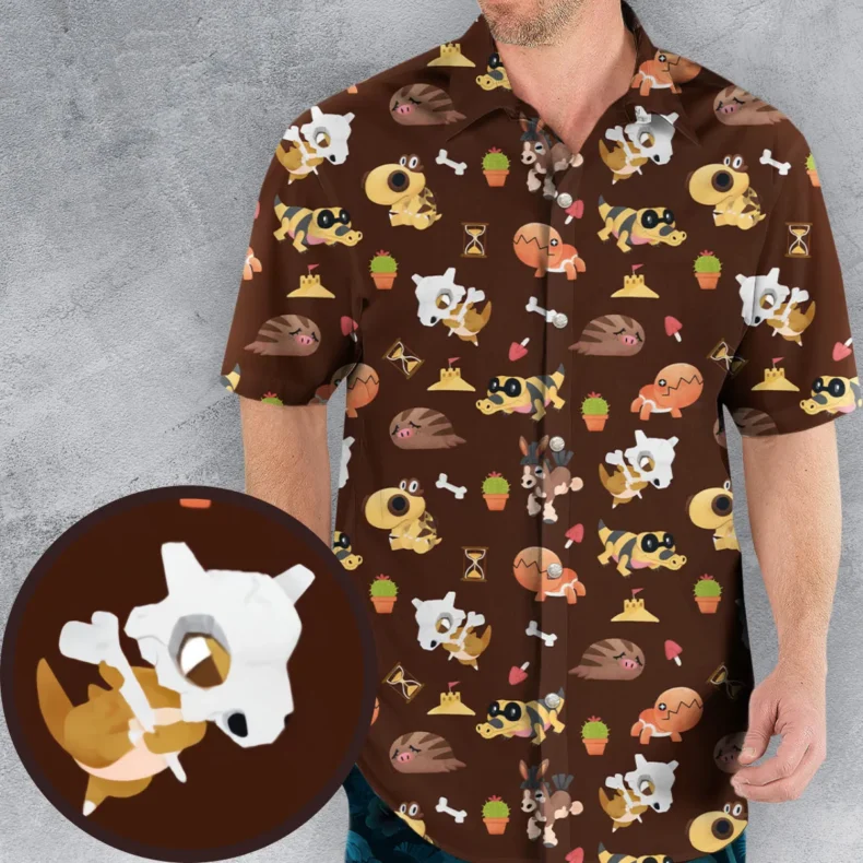 Ground Type Pokemon Pattern Hawaiian Shirt