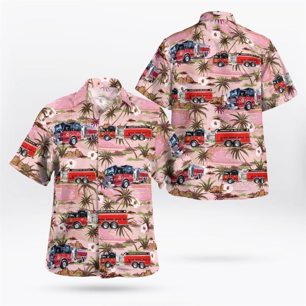 Hainesport Volunteer Fire Company, Hainesport, New Jersey Hawaiian Shirt - Gifts For Firefighters In Hainesport, NJ