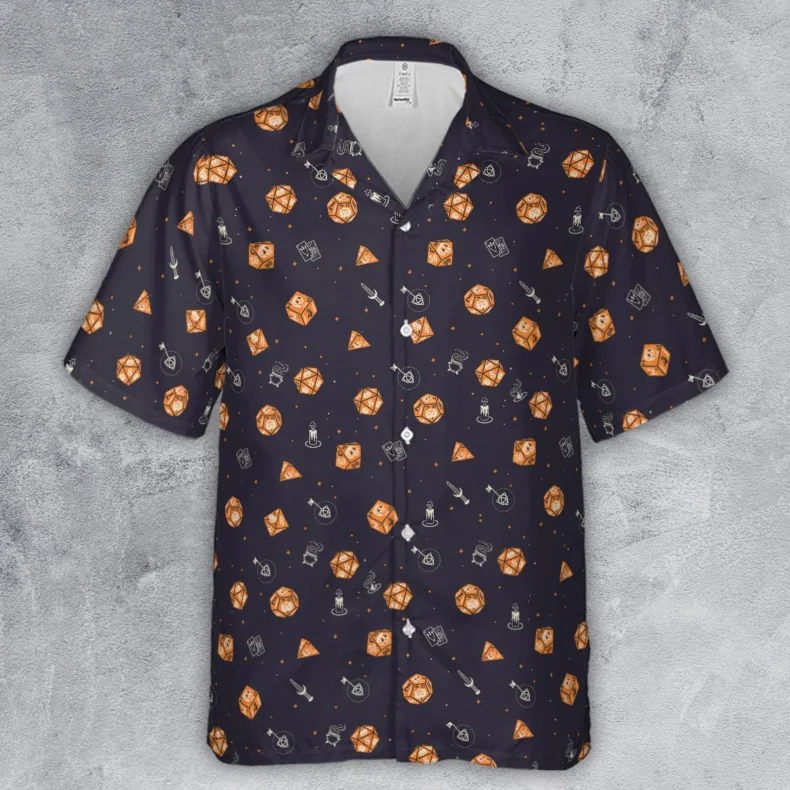 Halloween Dices Pattern Hawaiian Shirt