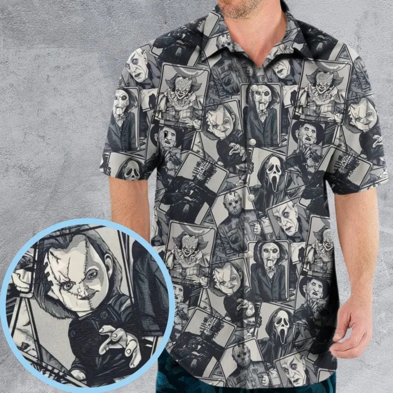 Halloween Horror Villains Hawaiian Shirt