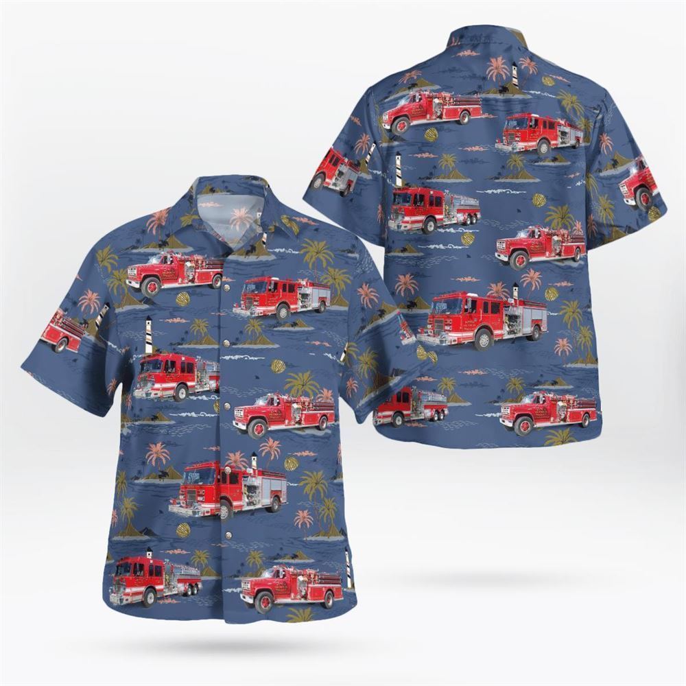 Hammonton, New Jersey, Mullica Township Fire Department No 16 Nesco Volunteer Fire Company No. 2 Hawaiian Shirt - Gifts For Firefighters