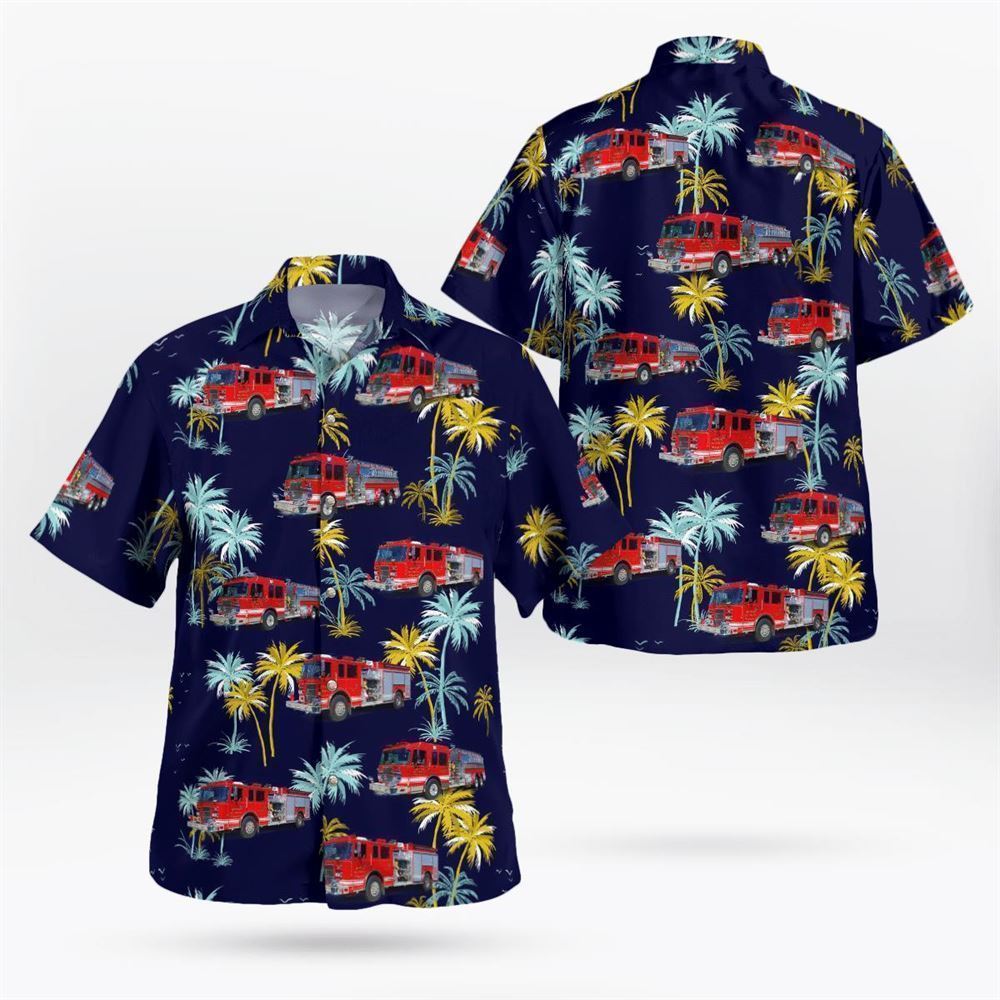 Hammonton, NJ, Nesco Volunteer Fire Company No. 2 Hawaiian Shirt - Gifts For Firefighters In Hammonton, NJ