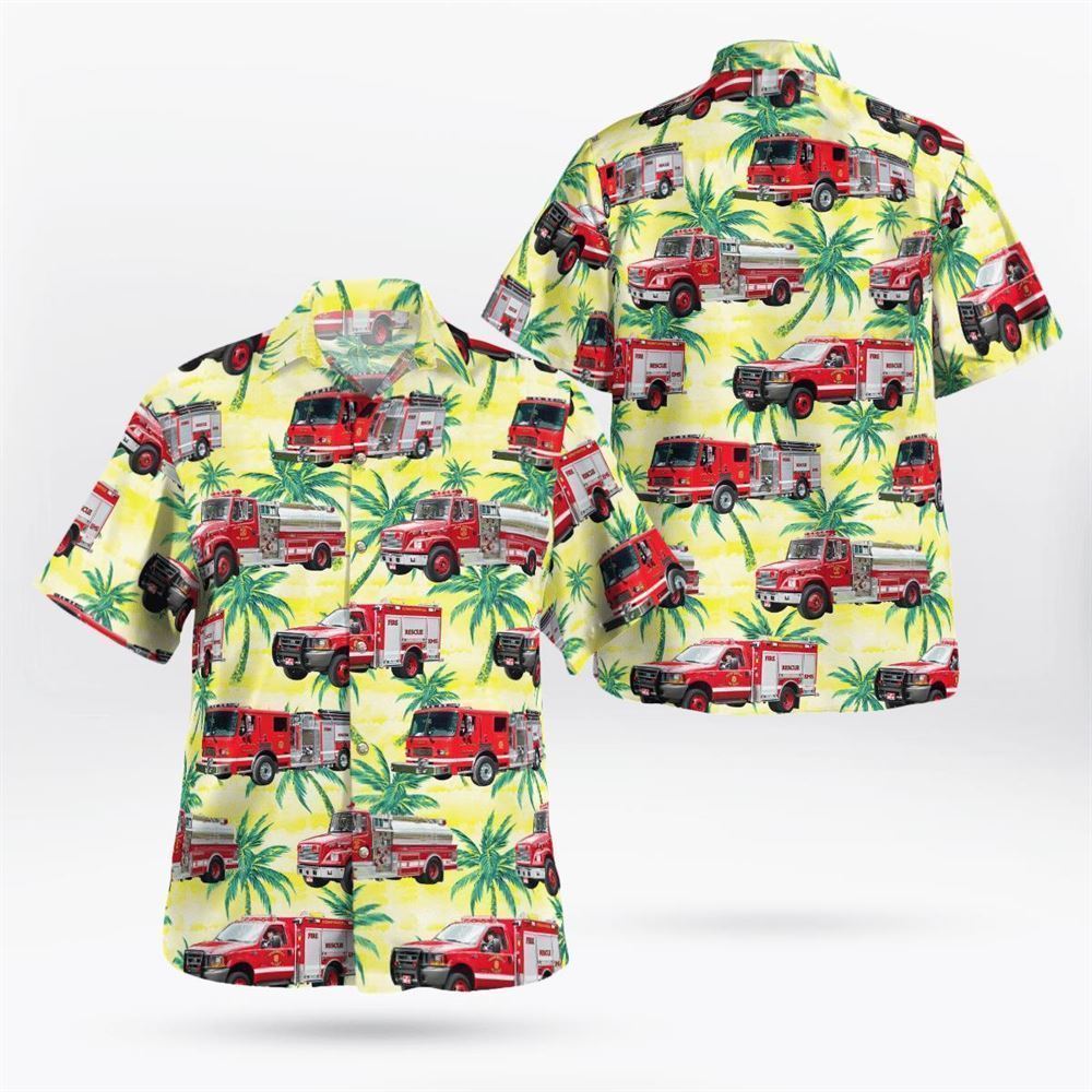 Hannacroix, NY, Medway-Grapeville Fire Company Hawaiian Shirt - Gifts For Firefighters In Hannacroix, NY