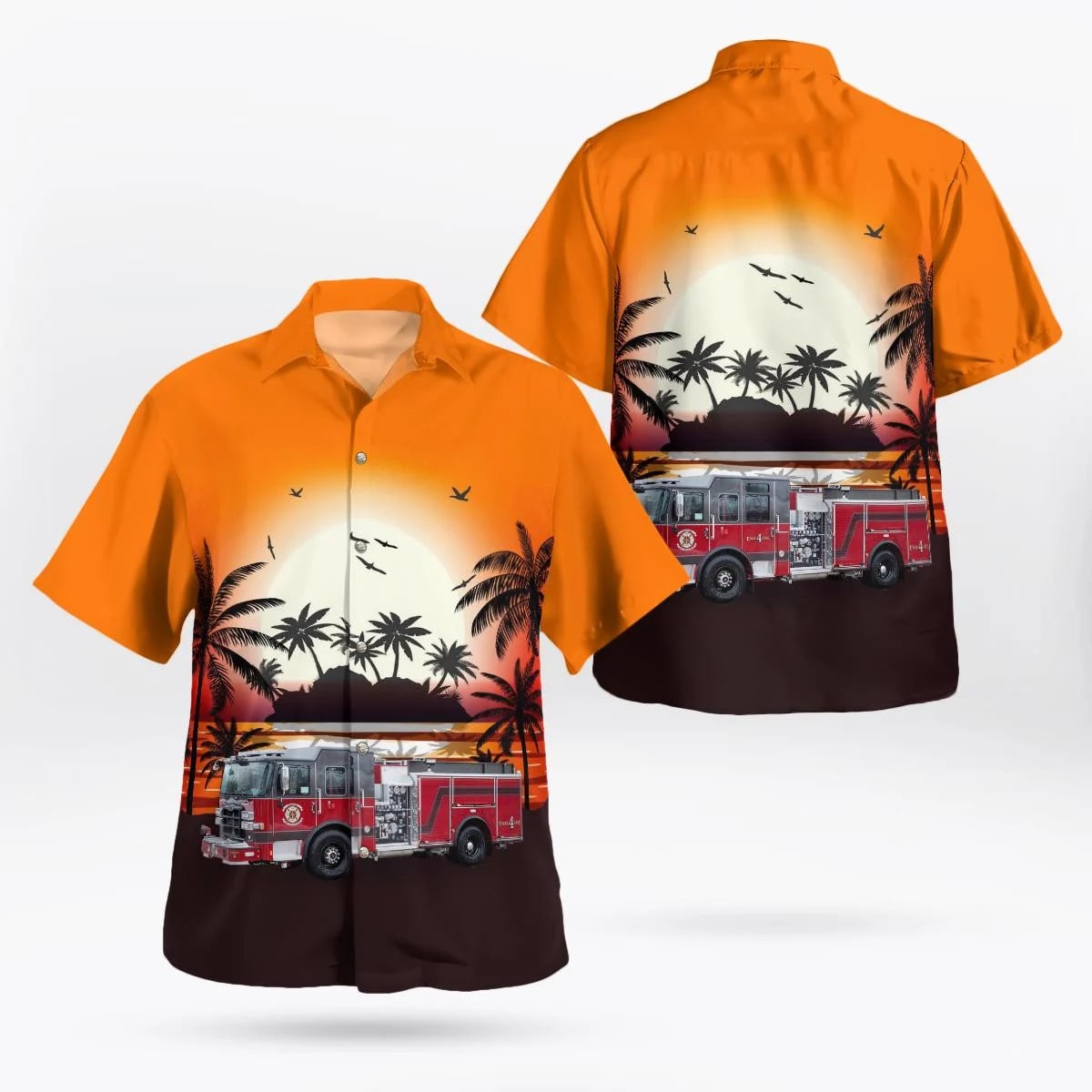 Harrison, NJ, Harrison Fire Department Hawaiian Shirt - Gifts For Firefighters In Harrison, NJ