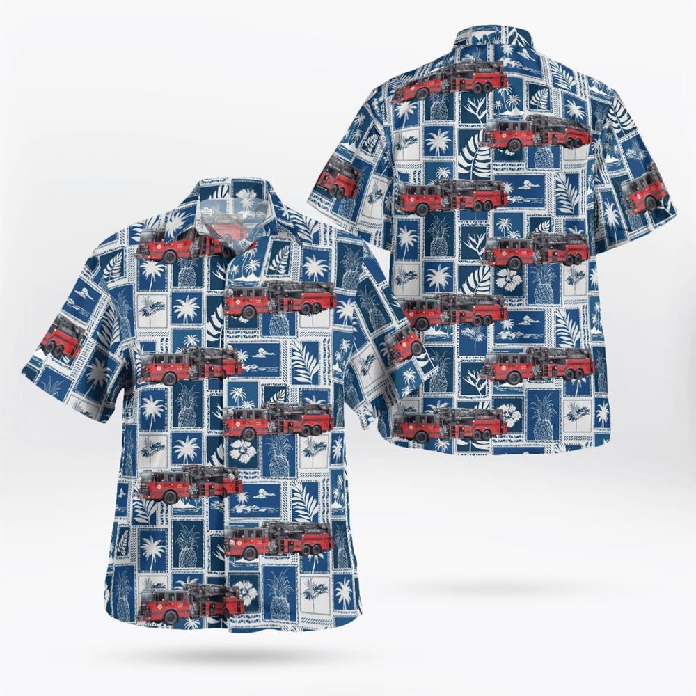 Holmdel, NJ, Holmdel Fire Rescue Company No.2 Hawaiian Shirt - Gifts For Firefighters In Holmdel, NJ